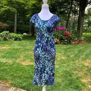 Women’s Blue Floral Midi Dress